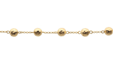 Pulseira Bola 9mm Diamantada 20cm Amarela Ouro 18k