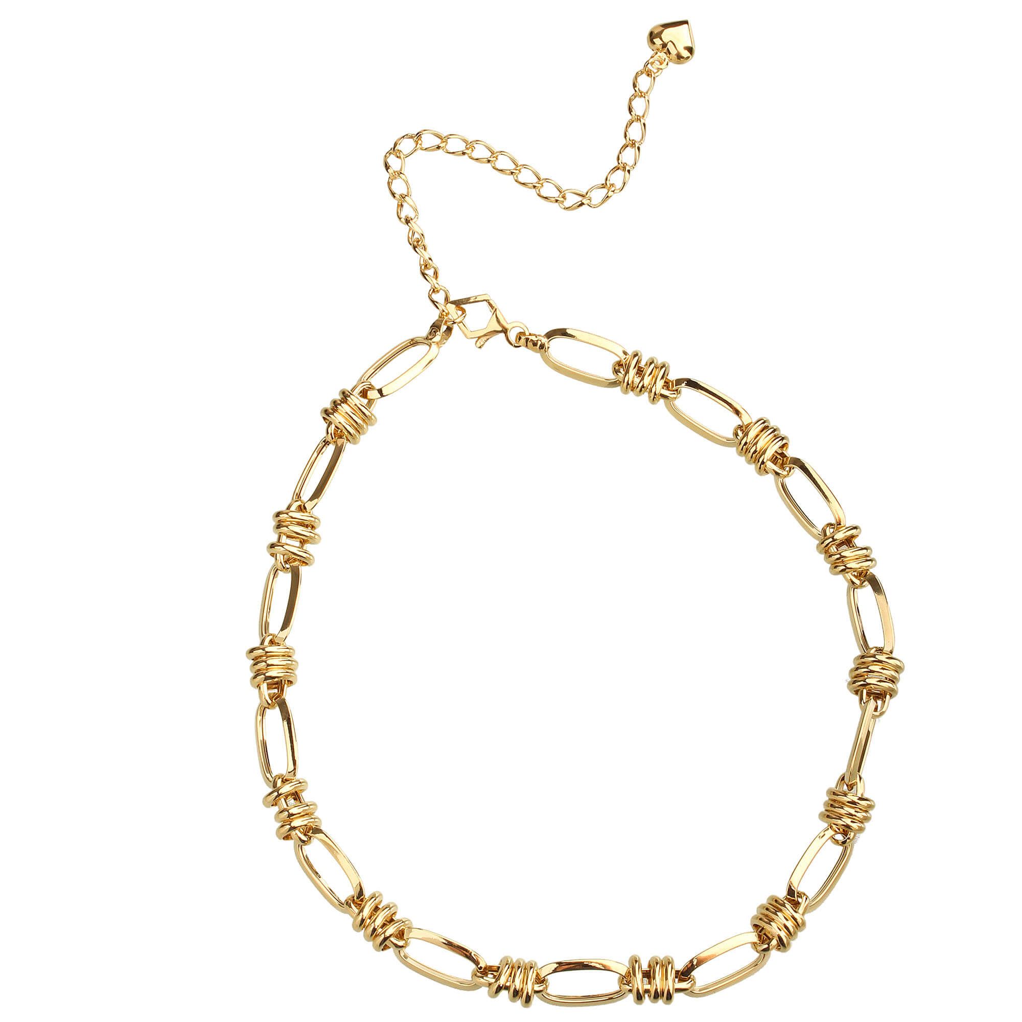 Choker com Mix de Elos Ovais com 35cm Ouro 18k