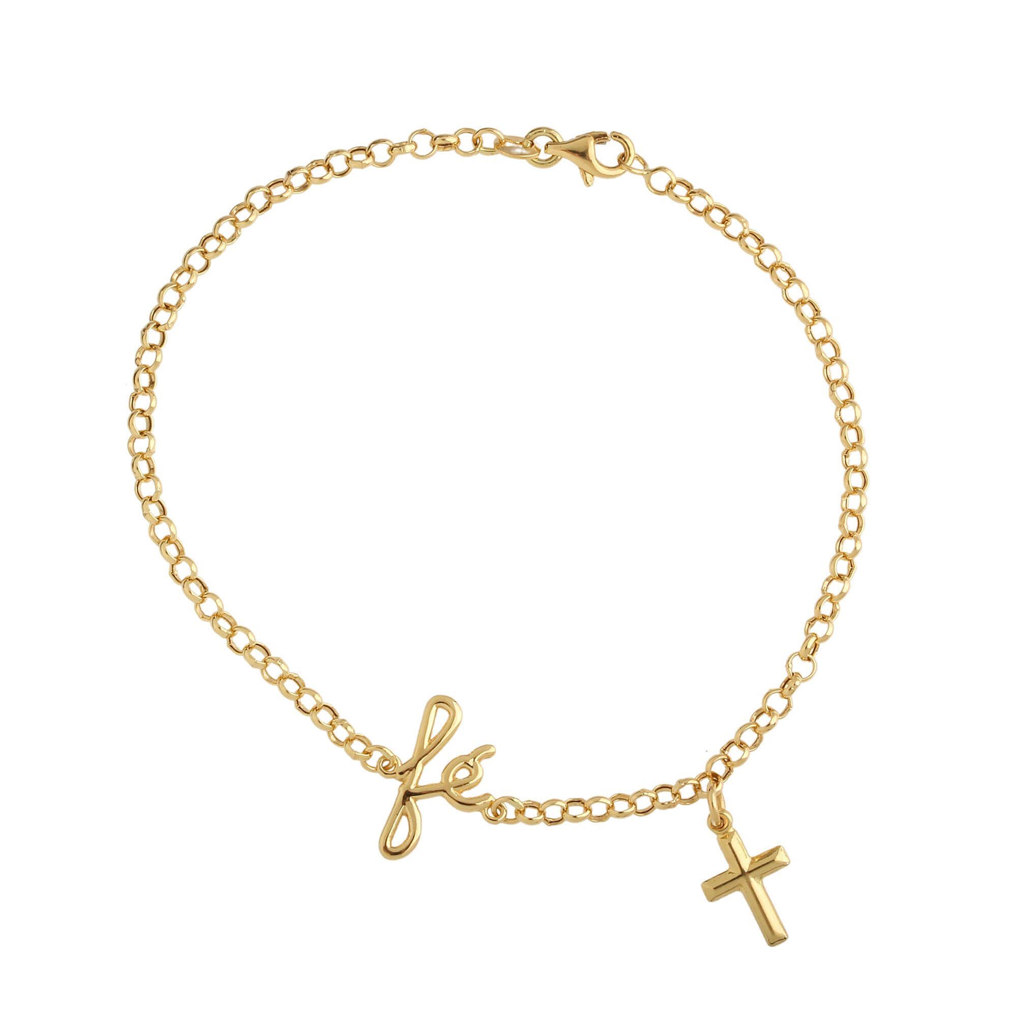 Pulseira Portuguesa Fé Ouro 18k