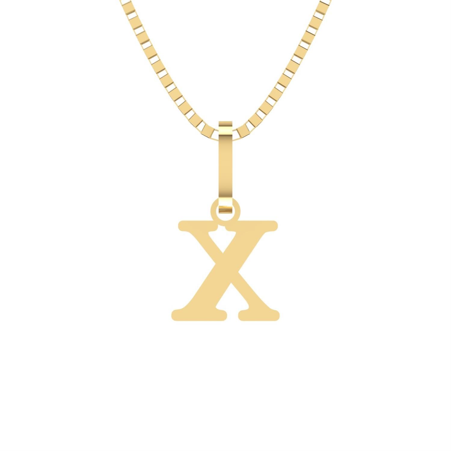 Pingente Letra X Pequena Ouro 18k