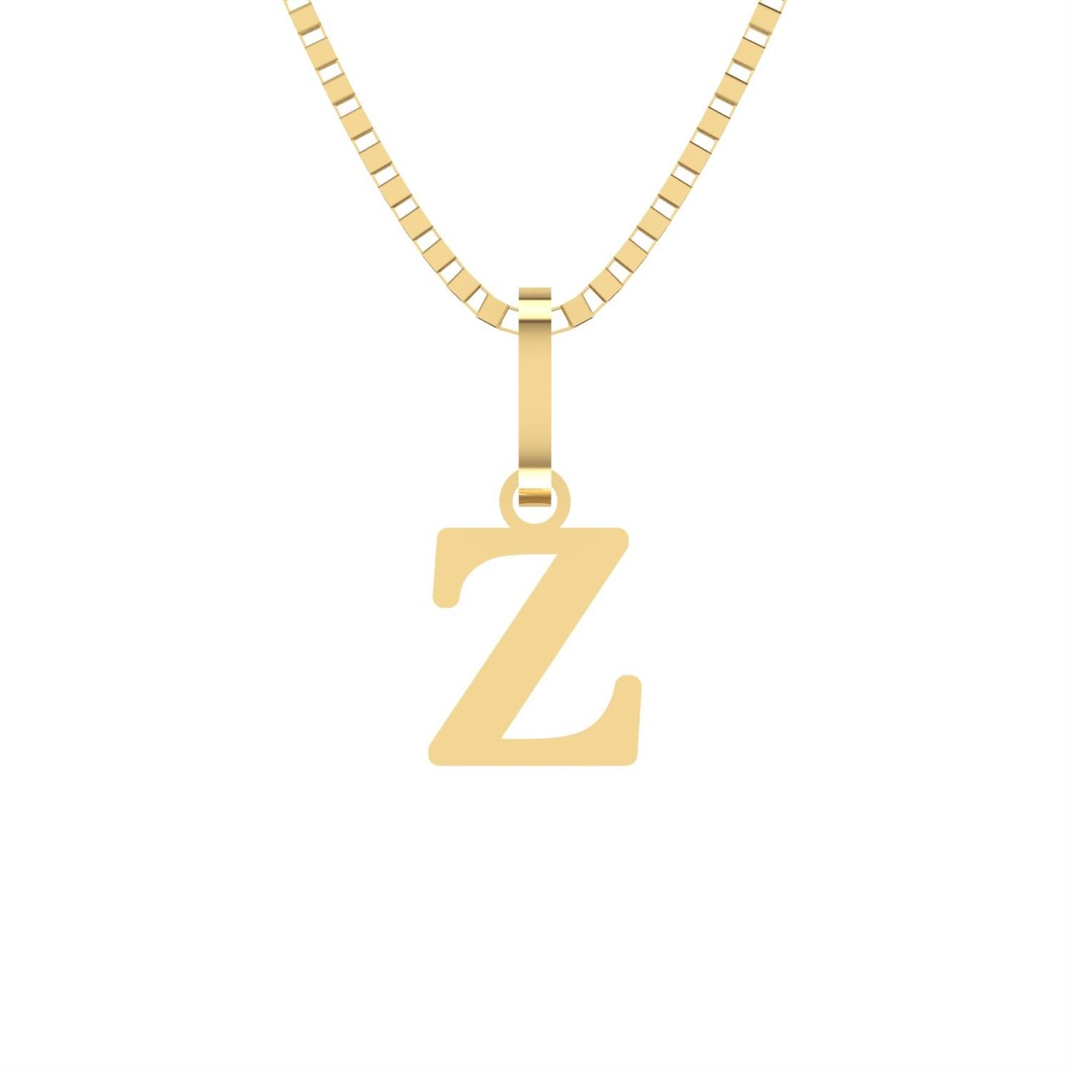 Pingente Letra Z Pequena Ouro 18k